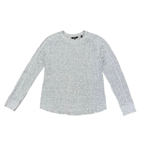 Vince  Long Sleeve Waffle Knit Tee Men's Size Medium Grey‎ Heathered Cotton Crew - Picture 1 of 12